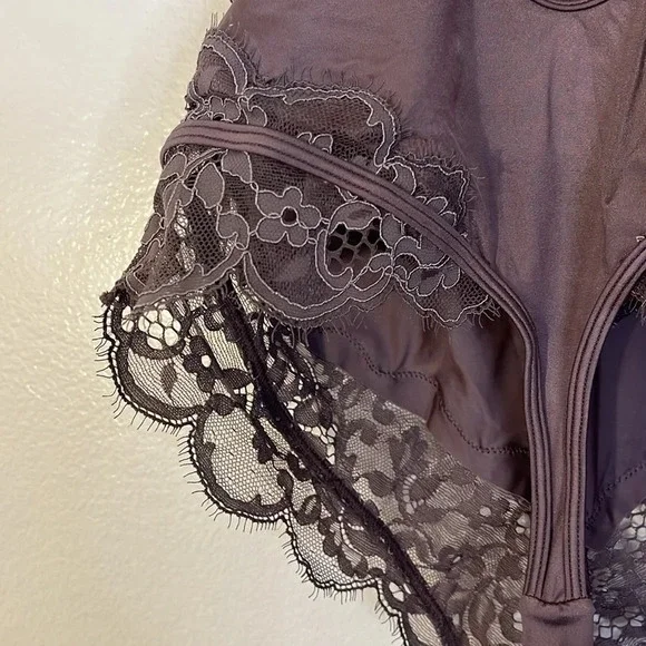 Noir | Genevieve Bodysuit Ephemera Lace Thong Padded Womens size 36D Hunkemoller - Picture 7 of 11